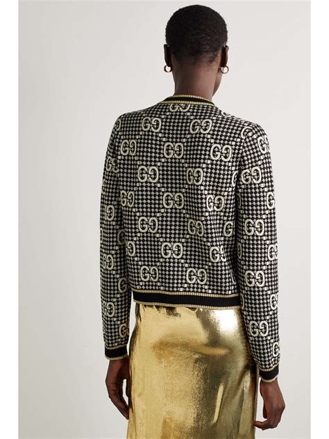 gucci metallic jacquard knit sweater